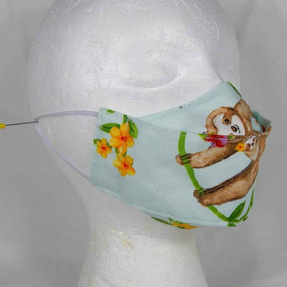 Cute Handmade Face Mask Girls 5-10yo. Sloth Bear